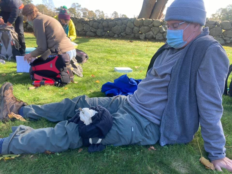 Man with leg wrapped during WFA Course